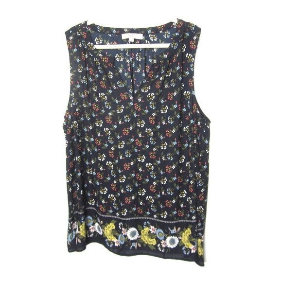 Ann Taylor LOFT Plus Size 22 Womens Sleeveless Blouse Top Career Casual Floral - Picture 1 of 5